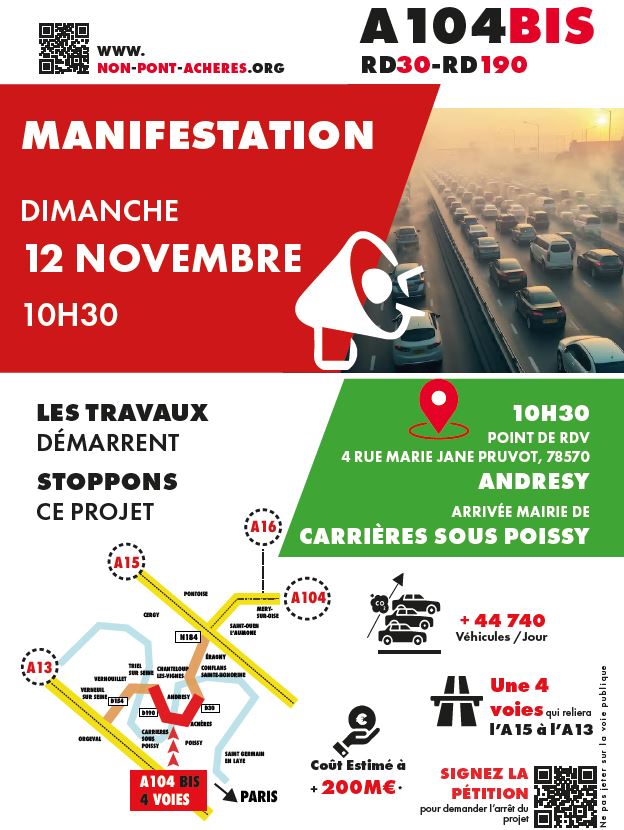 [Retour en images] Manifestation contre l&rsquo;A104bis – 12 novembre 2023